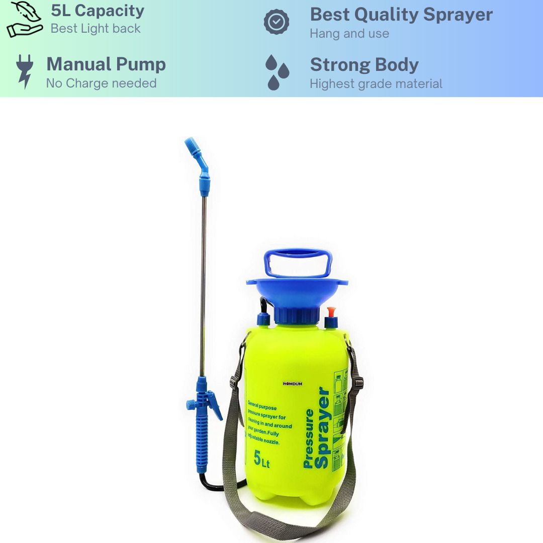 5 Ltr Manual High Pressure Garden Spray Agricultural Pump Machine | New43 5 L Hand Held Sprayer-image-44