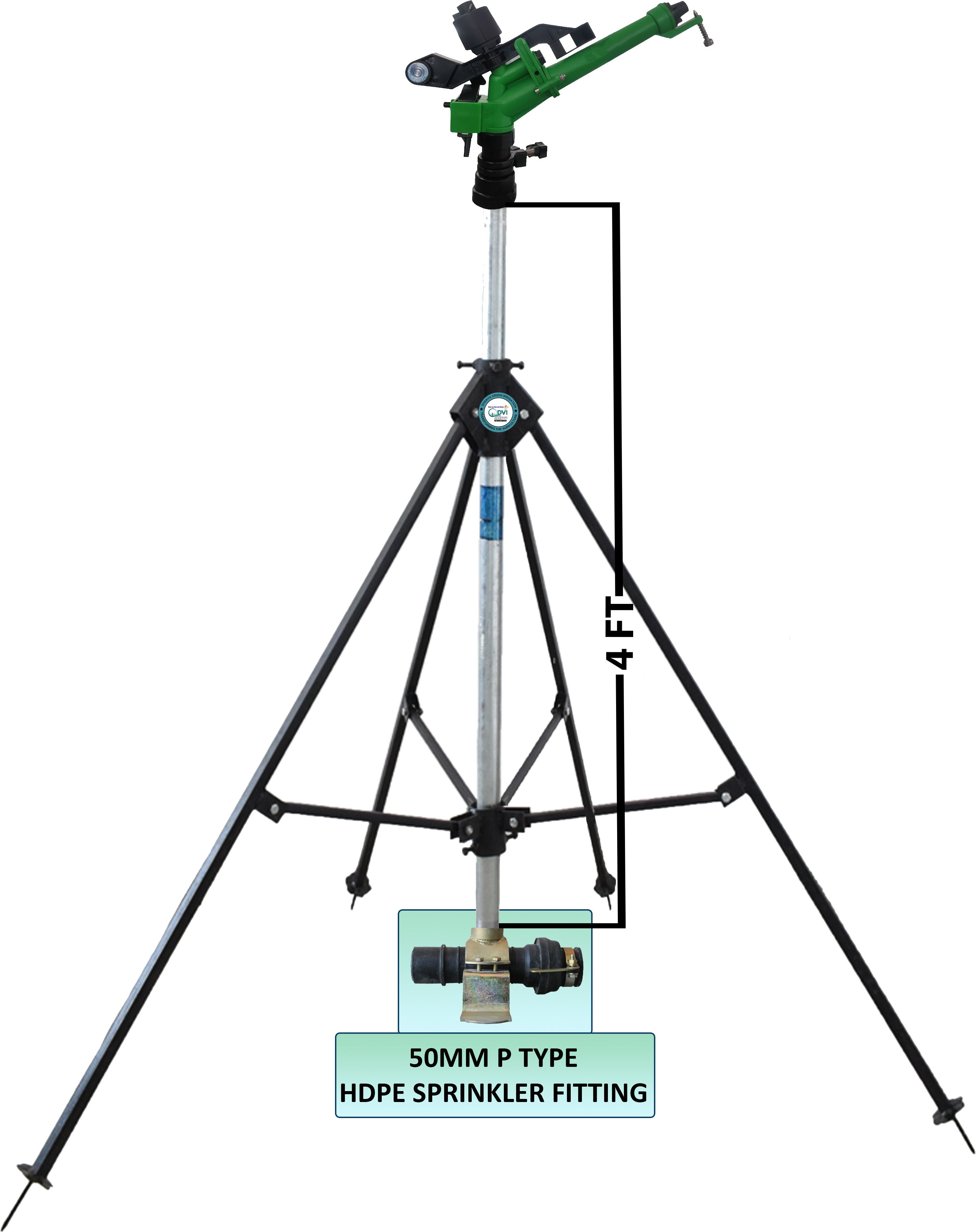 1.50 INCH PVC Raingun Complete Set With 4ft Riser Pipe With P Type 50MM Adapter 0 L Tank Sprayer-image-43
