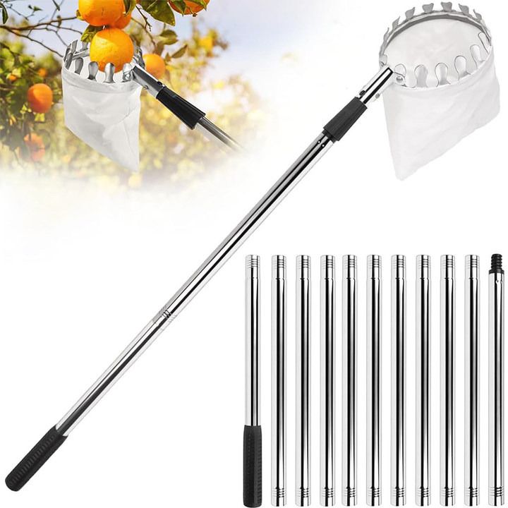 serplex Fruit Picker Pole 13.78ft with Mesh Basket Stainless Steel Garden Tool Kit-picture-30