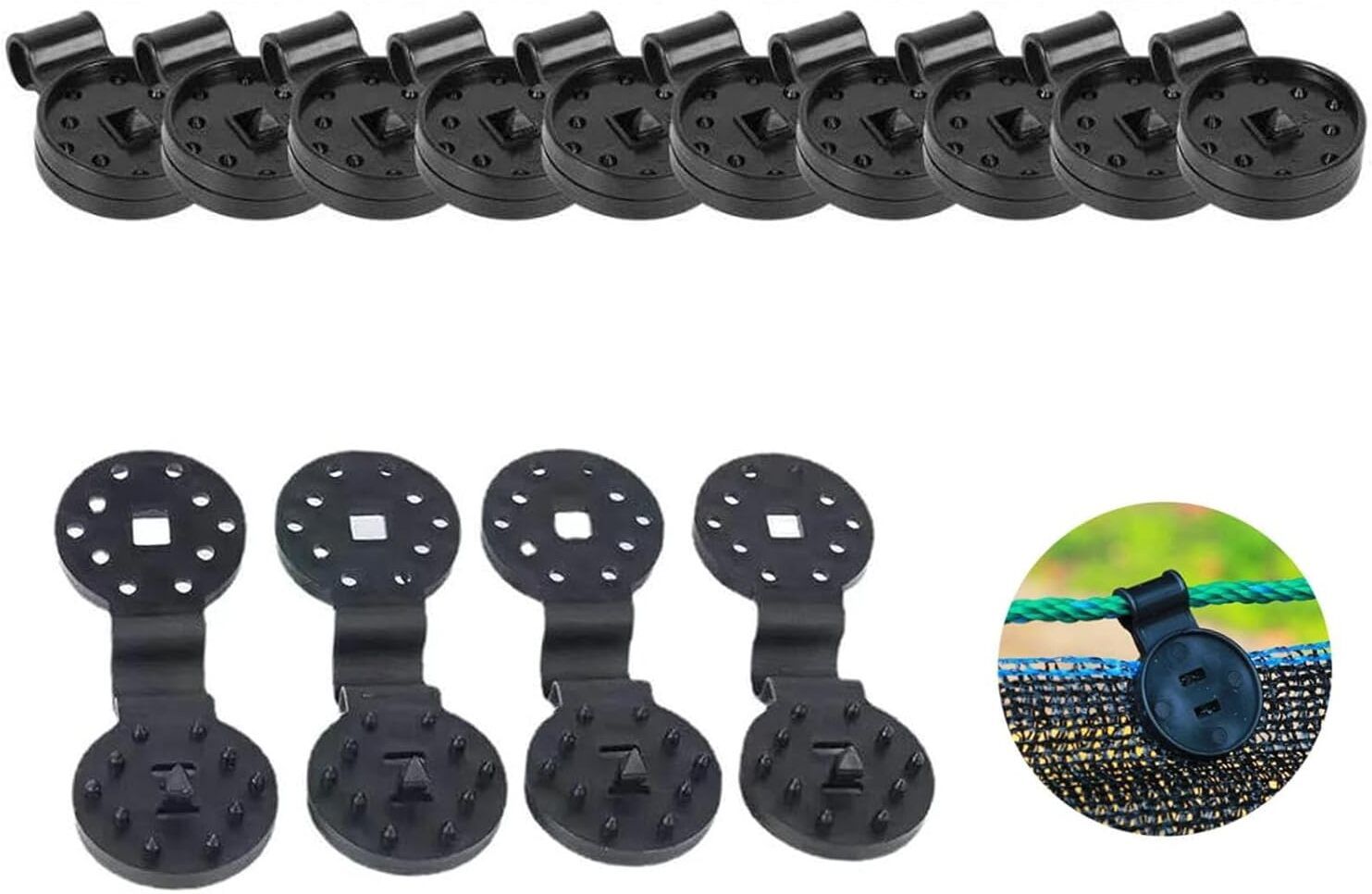 nimyank Shade Net Clips 40, Green Net, Heavy Duty Plastic Net Gripper Clips NI31 Garden Tool Kit-picture-45