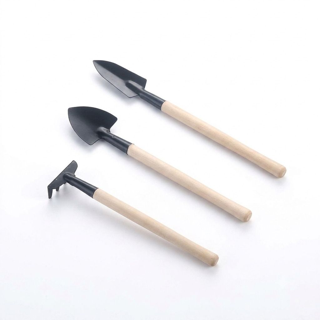 3-Piece Garden Tool Set with Wooden Handles for Home & Balcony Plants Garden Tool Kit-image-40