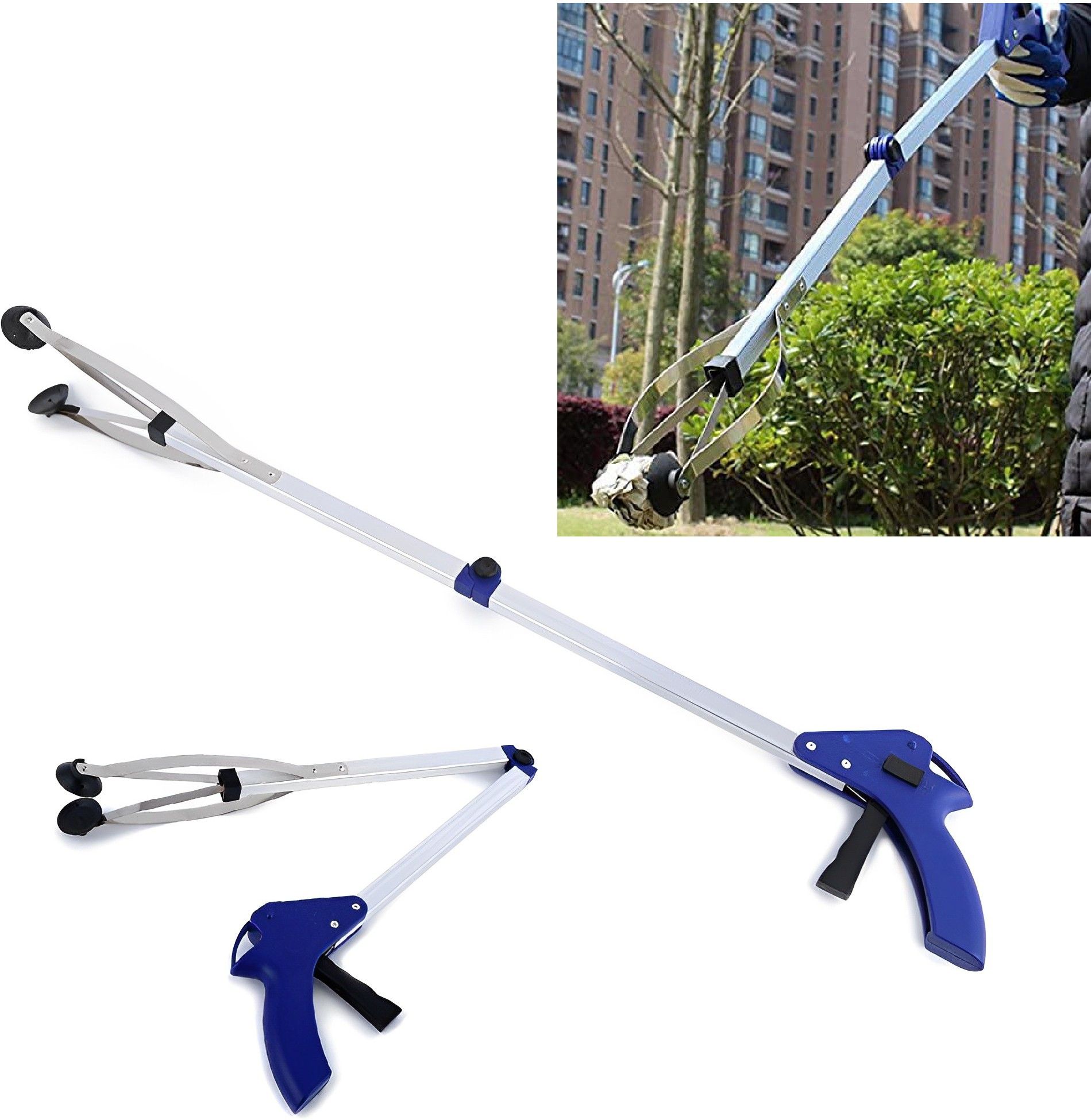 1 Piece Extending Grabber Arm Litter Picker Claw Pick Up Rubbish Helping Hand Garden Tool Kit-image-17