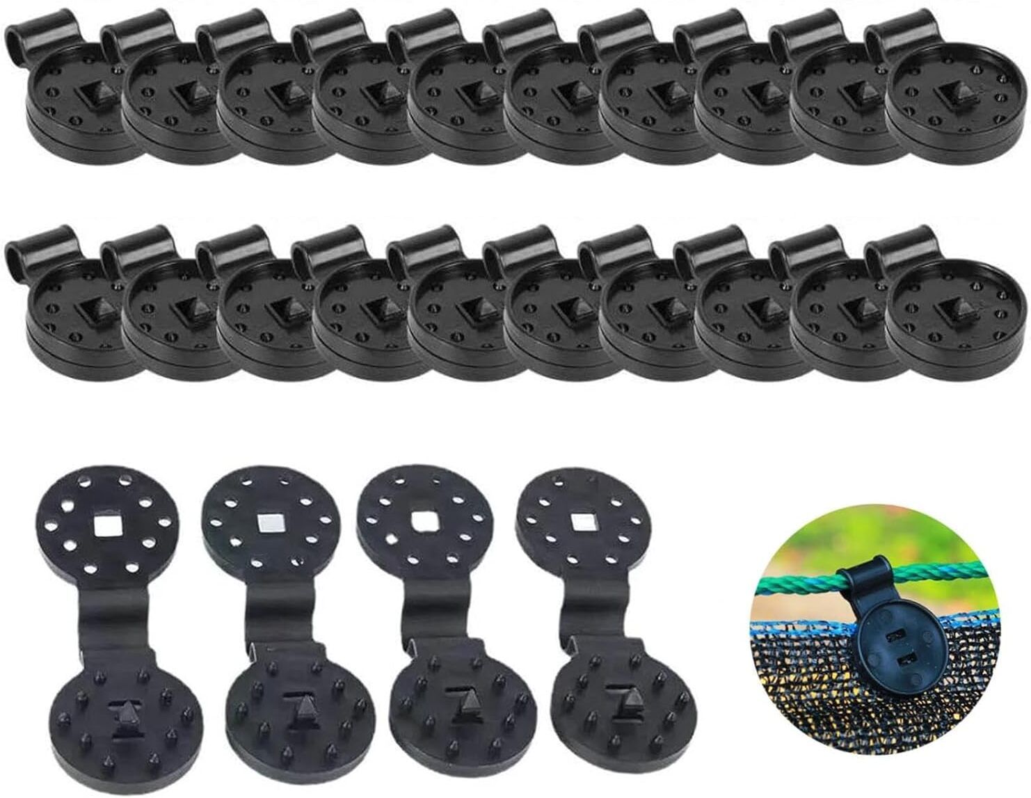 nimyank Shade Net Clips 40, Green Net, Heavy Duty Plastic Net Gripper Clips NI07 Garden Tool Kit-picture-34
