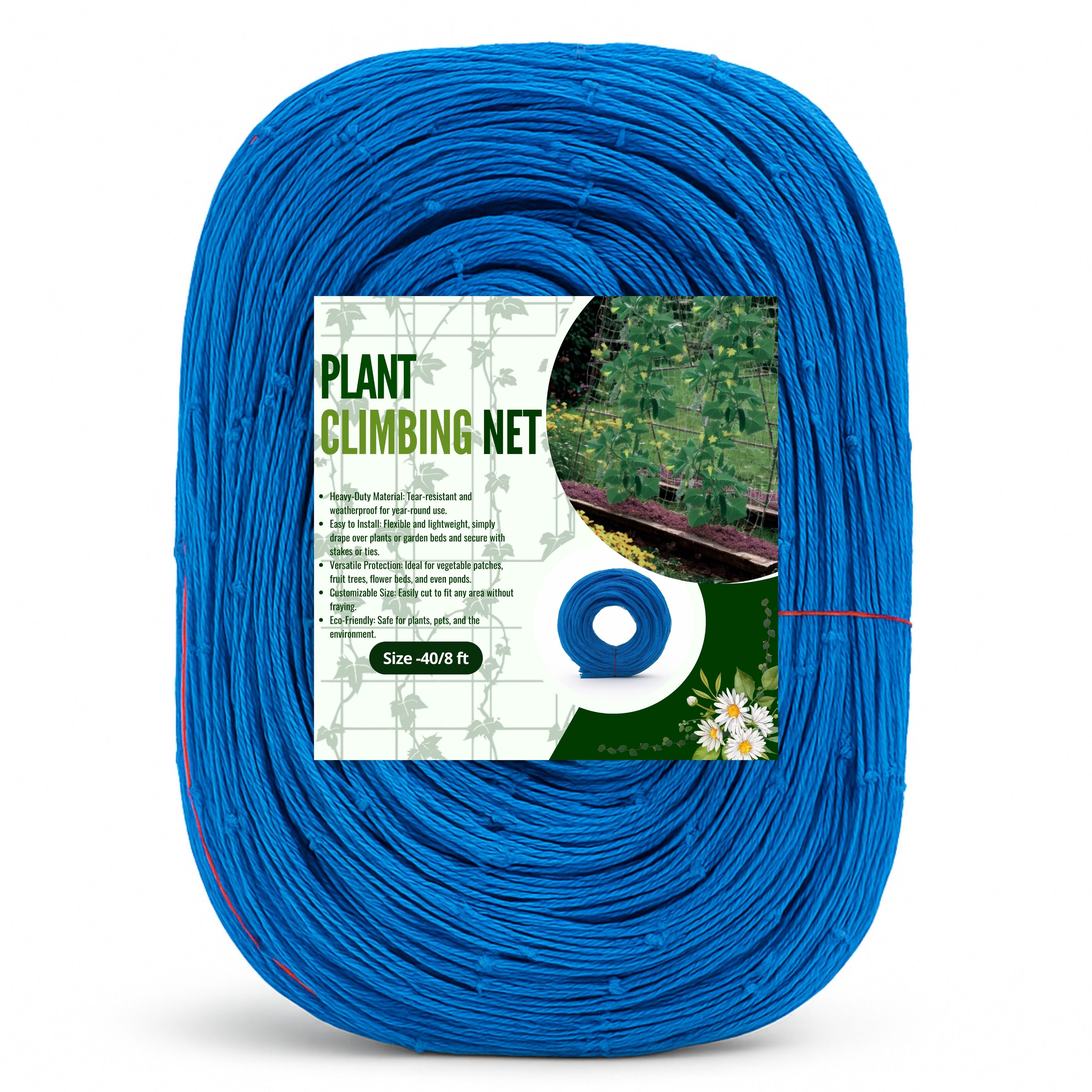 sub enterprises Heavy-Duty Plant Climbing Net & 8Ft x 40Ft Creeper Support Gardening Net Garden Tool Kit-picture-14