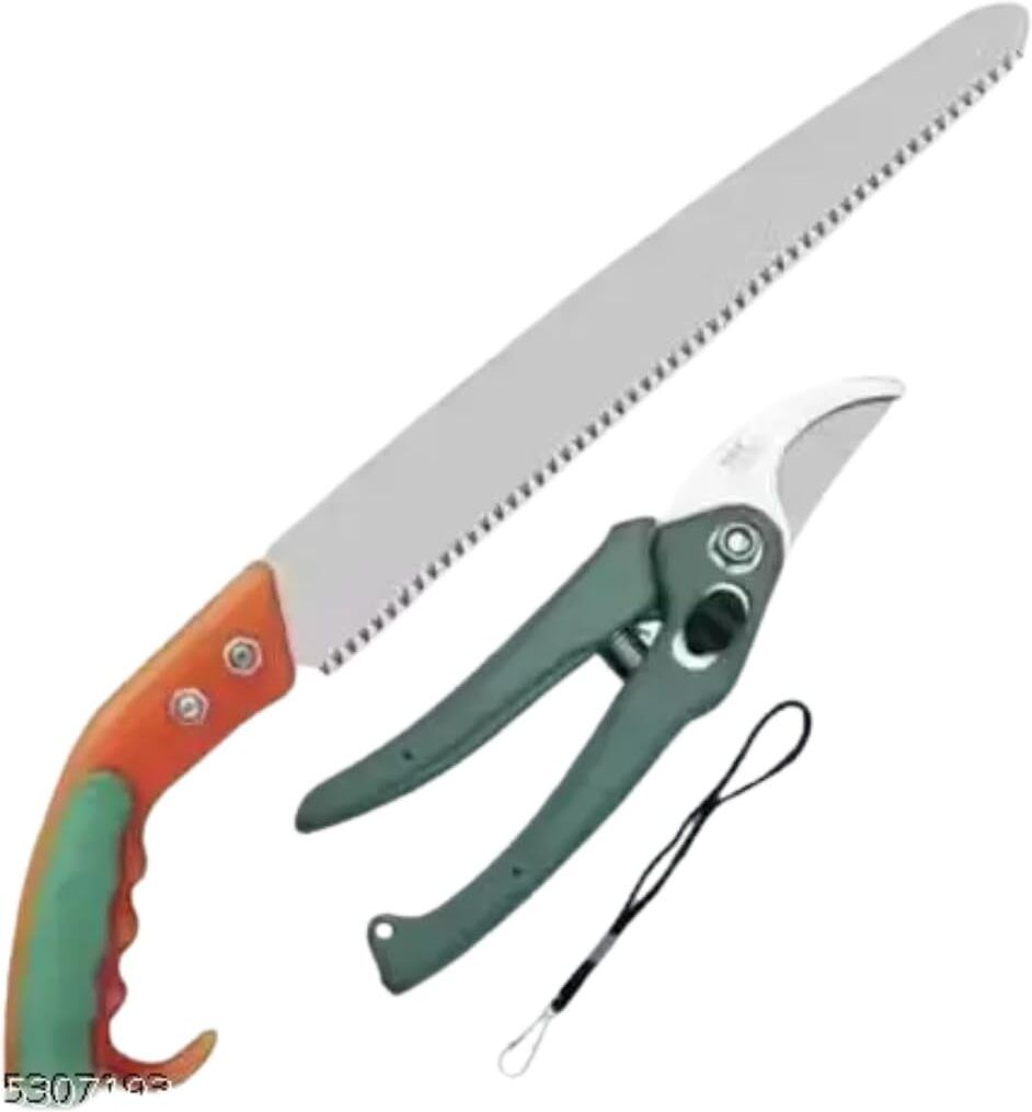 2-Piece Garden Tool Set with Pruning Saw & Sharp Bypass Shears Garden Tool Kit-image-6