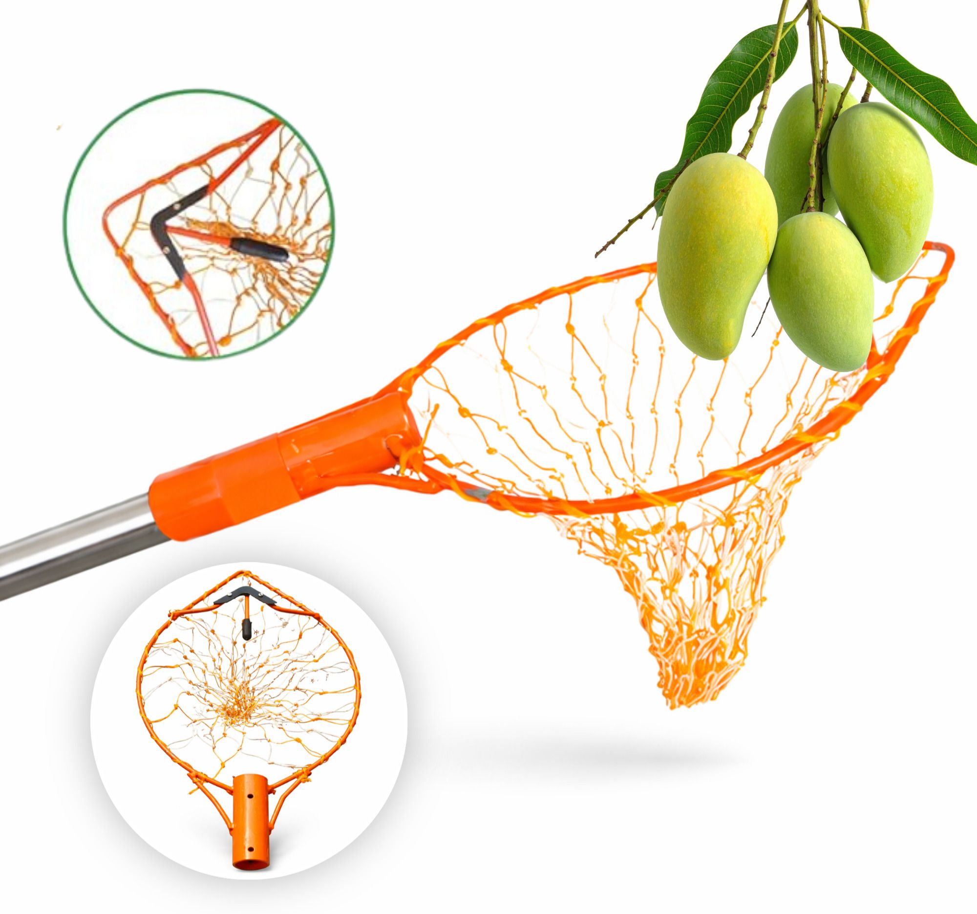 smart affordable product Mango Plucker with Net Fruit Plucker from Tree with Pole Fruit Coconut Plucker Garden Tool Kit-picture-10