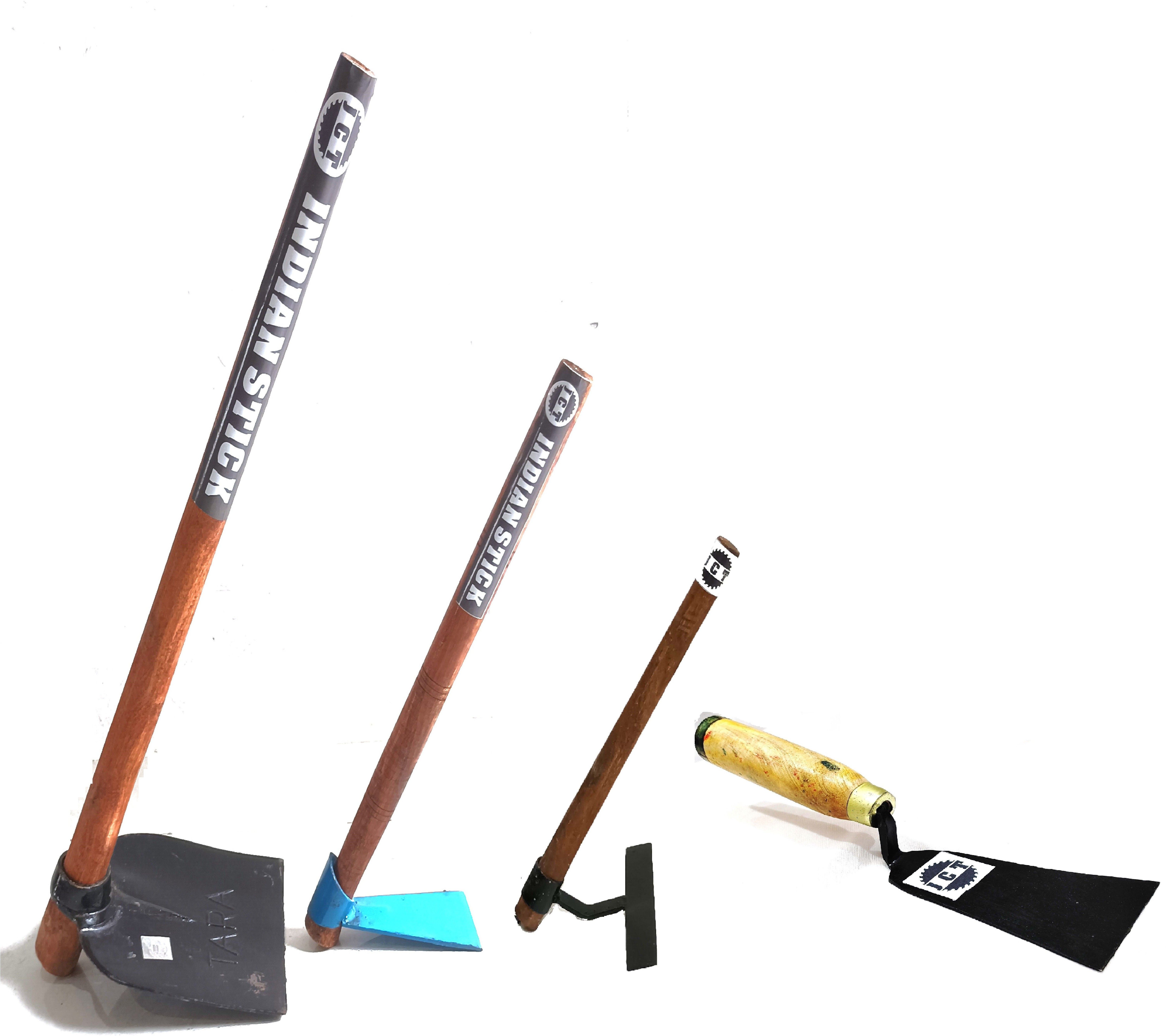 SPADE,MINI KODARI,MINI HOE WEEDING RAKE,KHURPI WITH WOODEN HANDLE(70,50,35,25CM) Garden Tool Kit-image-20