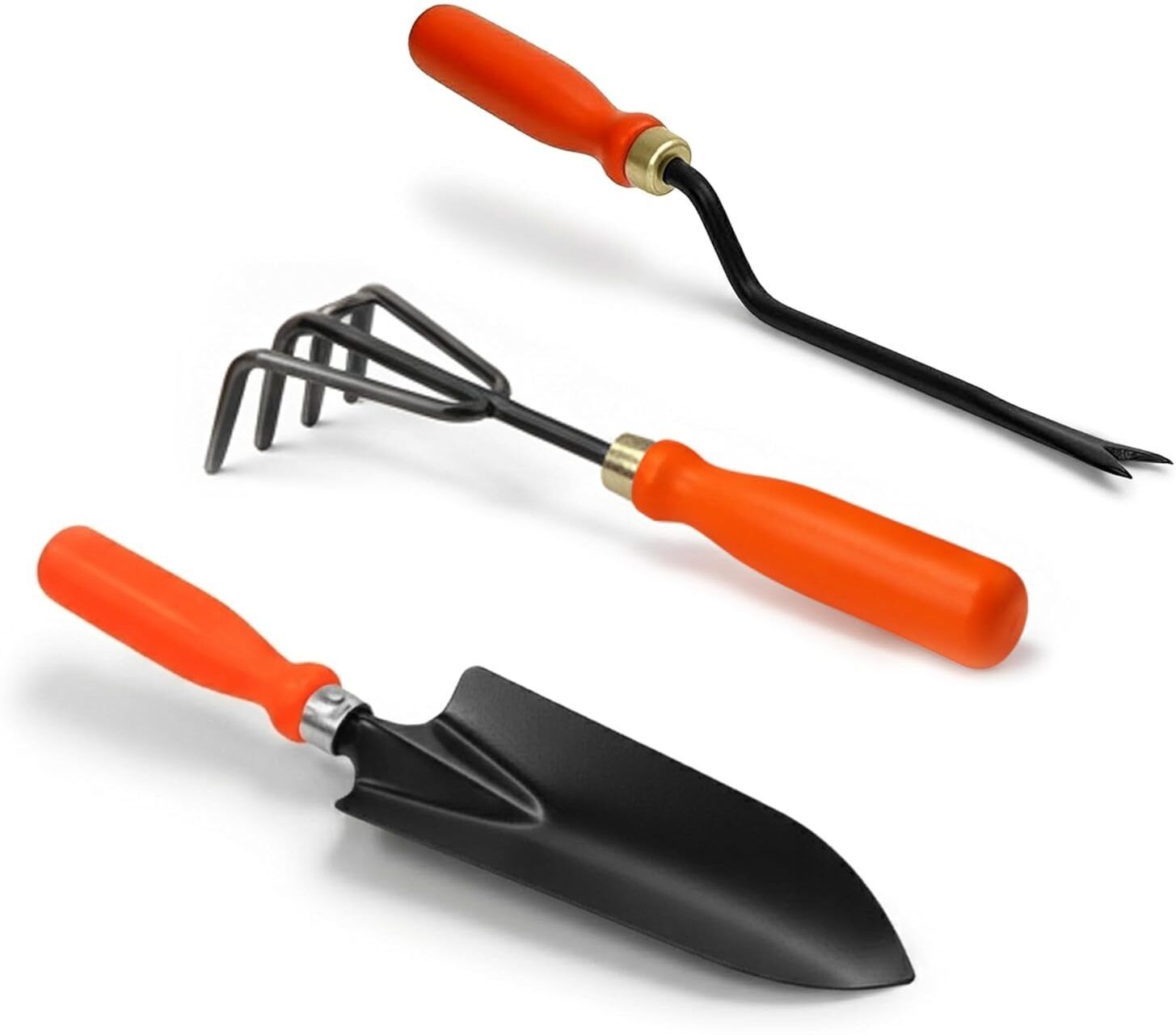nesture Gardening Tool Kit 3 Pcs Weeder, Cultivator & Garden Trowel (Orange & Black) Garden Tool Kit-picture-25