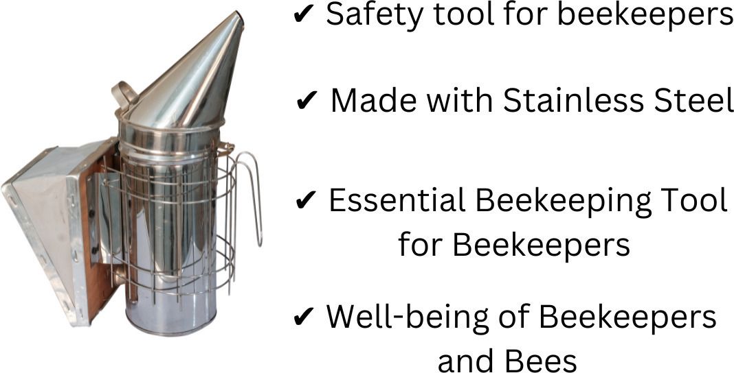 Stainless Steel Honey Bee Smoker for Beekeeping I Essential Tool for Beekeepers Garden Tool Kit
