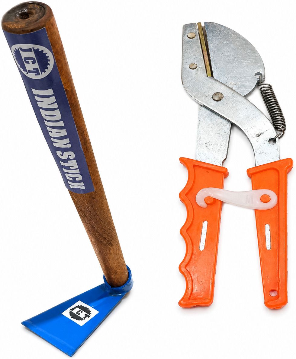 MINI IRON SPADE (KODARI) LIGHT IN WEIGHT WITH WOODEN HANDLE AND GARDEN SCISSOR Garden Tool Kit-image-21