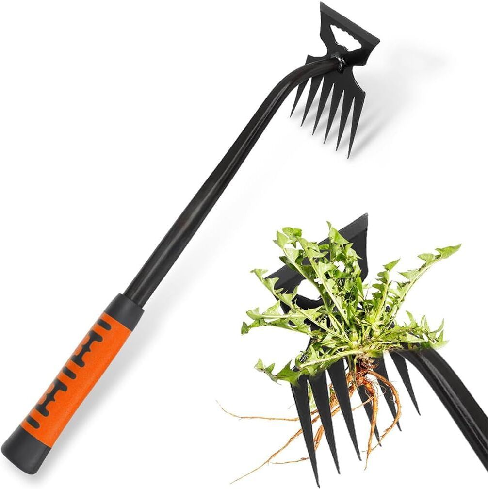 Weeder Hand Tool 6-Claws Weeder Hand Tool with Rubberized Handle Garden Tool Kit-image-5