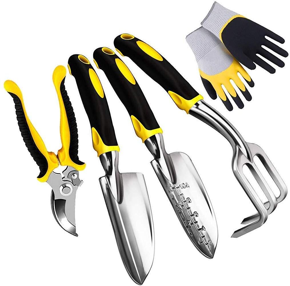 5Pcs Gardening Tools for Garden Home Patio, Heavy Duty Aluminum Tools Set Gardening Shoulder Glove-image-39