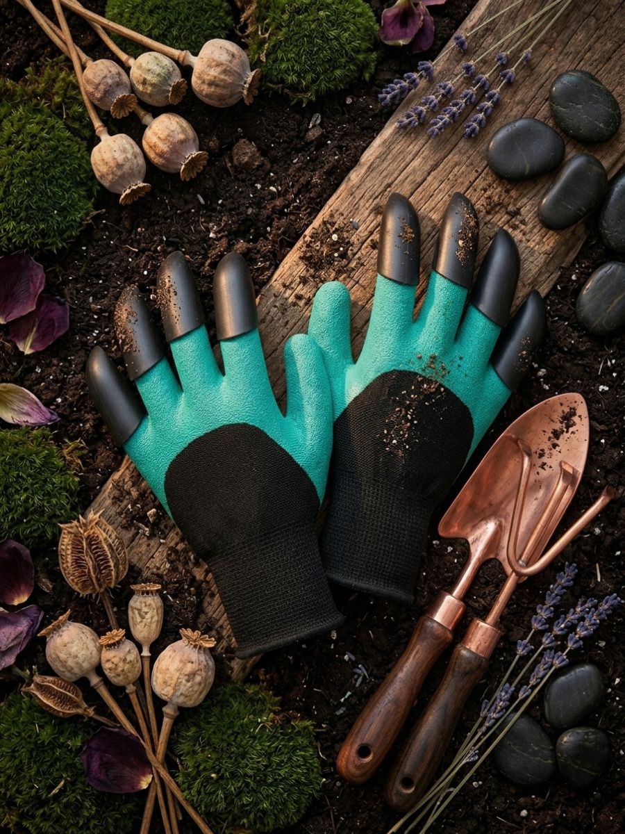 Garden Claw Gloves Digging Planting Weeding Waterproof Puncture Resistant Grip Gardening Shoulder Glove-image-31