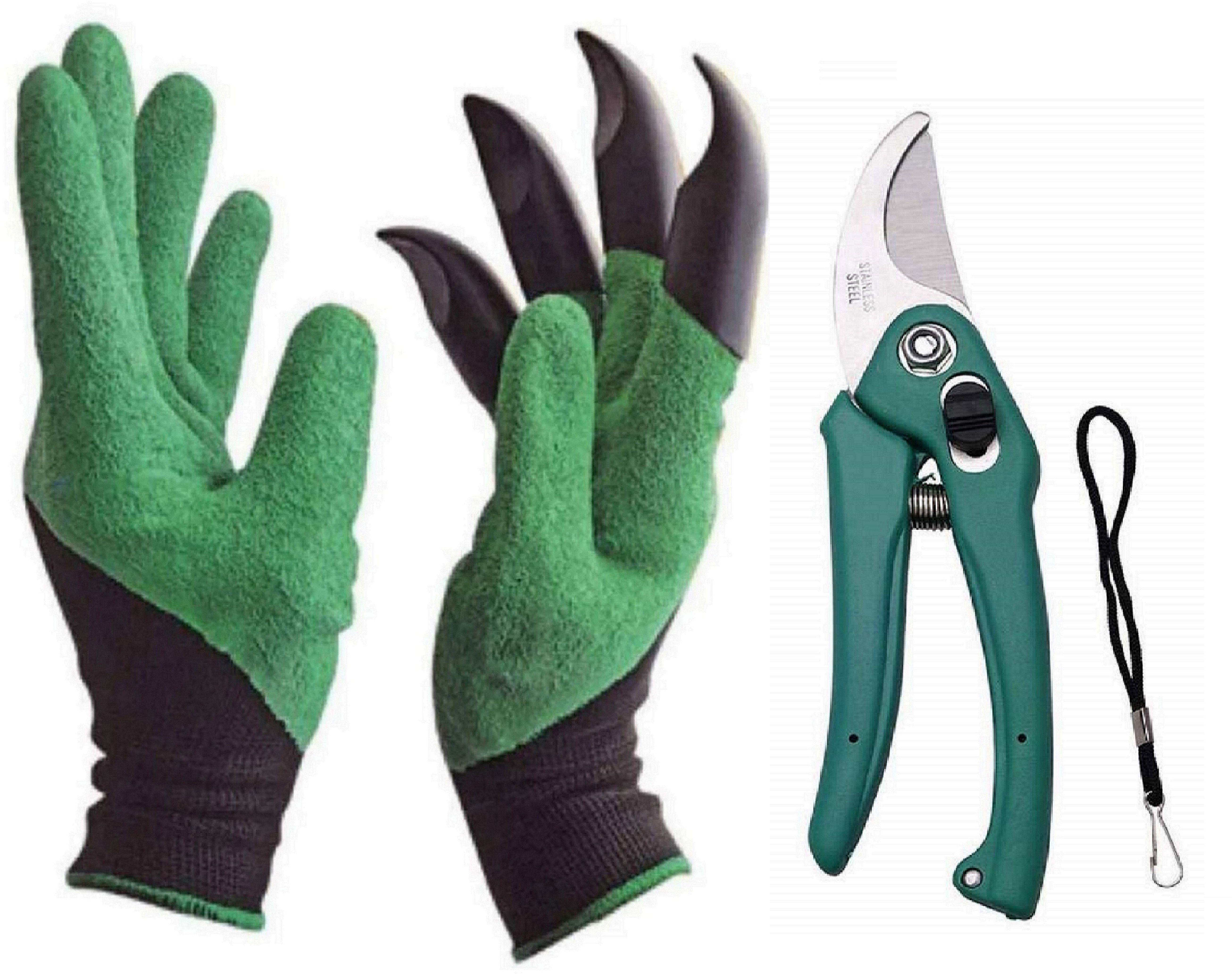 debs care Garden Scissors Pruning Flower Cutter Trimmer & Gloves with Built in Claws Gardening Shoulder Glove-picture-23
