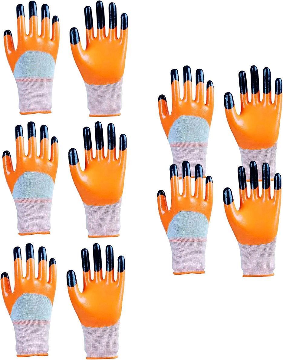 5 PAIR Cut Resistant Hand Safety Gloves Cut-Proof Protection Rubber Nylon Gloves Gardening Shoulder Glove-image-28