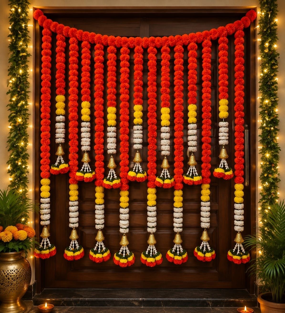 Premium Marigold Floral Door Hanging Toran for Home & Festive Decoration Artificial Flowers Garland-image-26