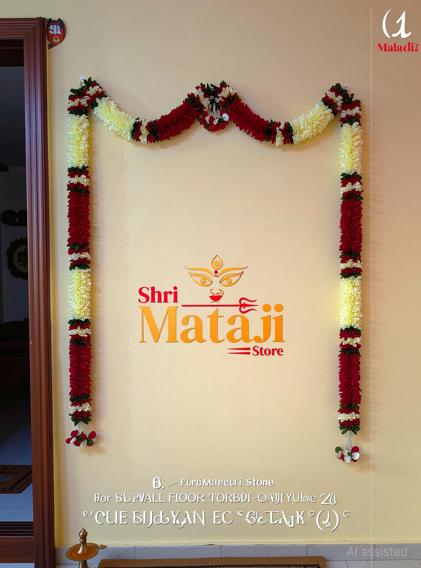 Artificial Flower Door Toran Garland for Home Decor Wedding fastival Maroon & White Fabric Floral Garland-image-49