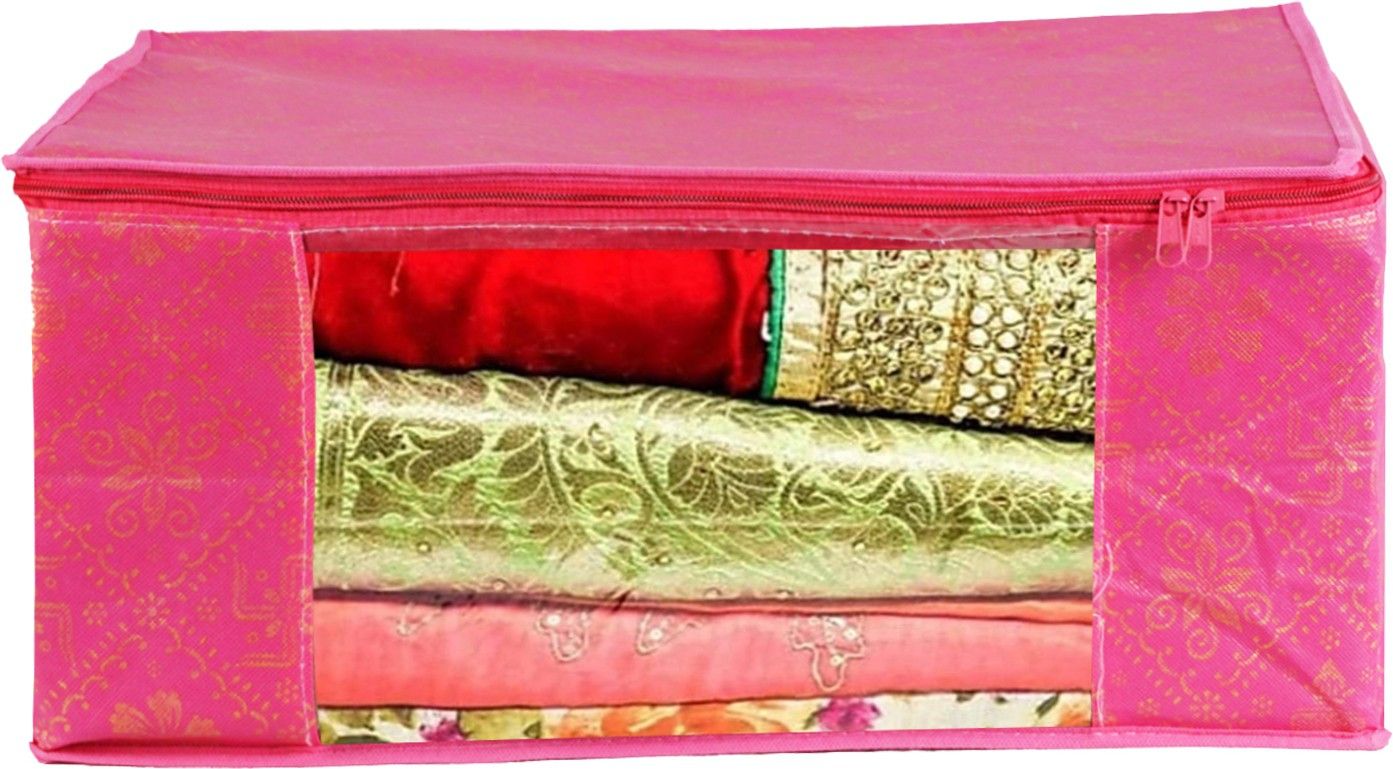 PRAHAN INTERNATIONAL High-Quality Trendy Saree Cover Storage Bag For Wardrobe Organizer Cotton Laundry Bag-picture-19