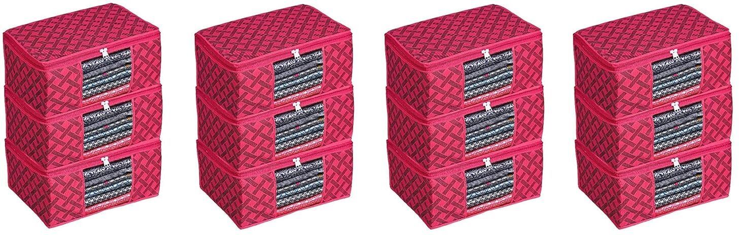 AVIRRA Printed Foldable Cloth Organizer Bag (Pack of 12) Polyester Laundry Bag-image-5