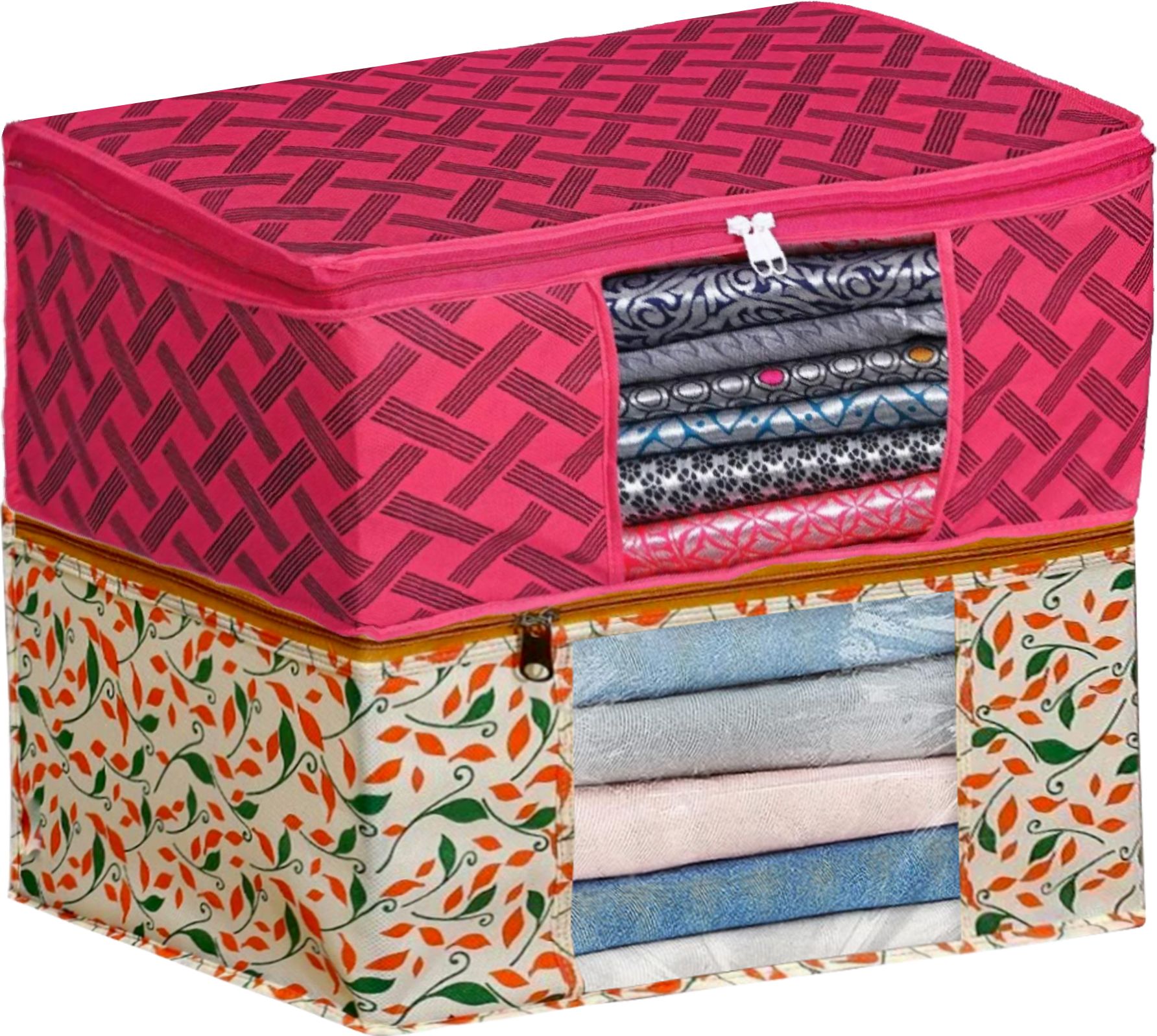 Shaping Fabric Non-Woven Garment Cover | Saree Cover | Storage Bag | Clothes Cover | Combo Bags Poly-canvas Laundry Bag