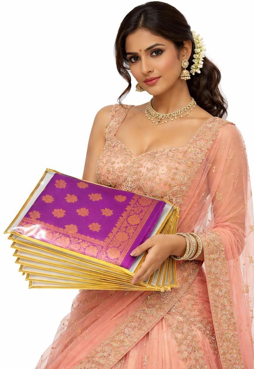 PRIMERION Non-woven Saree Bags, Transparent Saree Covers With Zip-C-60 Polyester Laundry Bag-picture-10