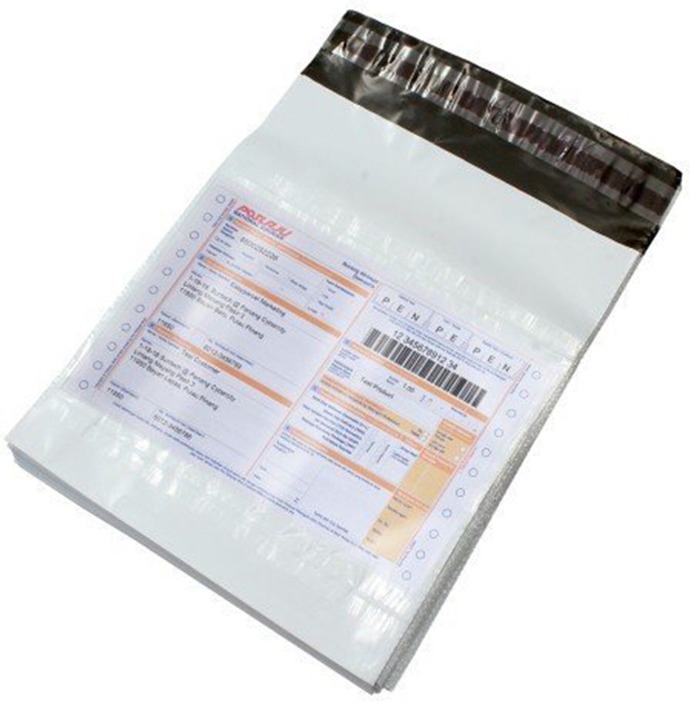 Secured courier bags/ sales envelopes Polybags for Shipping/ Packing jacket with POD 60 microns 8 x 10 inches ( Pack of 100 ) Security Bag-image-0