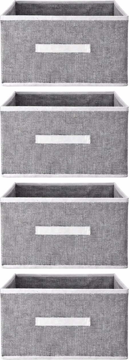 Set of 4 Foldable Storage Bin with Handle for Wardrobe, Drawer Organizer Box Storage Box-image-36