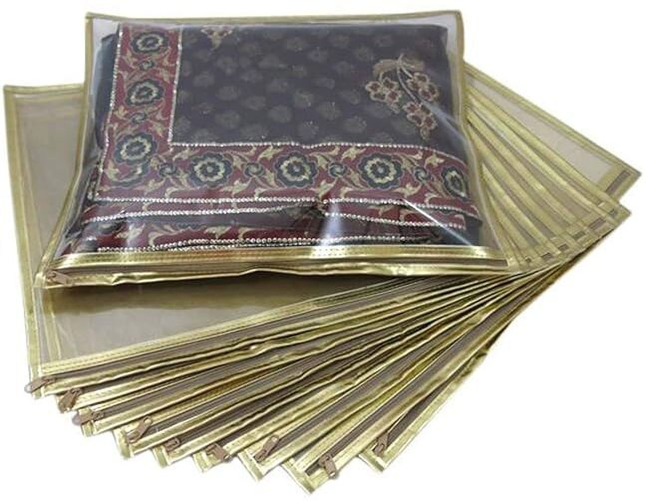 Suleman Golden Saree Cover Non Woven Zipper Waterproof Saree cover Polyester Laundry Bag