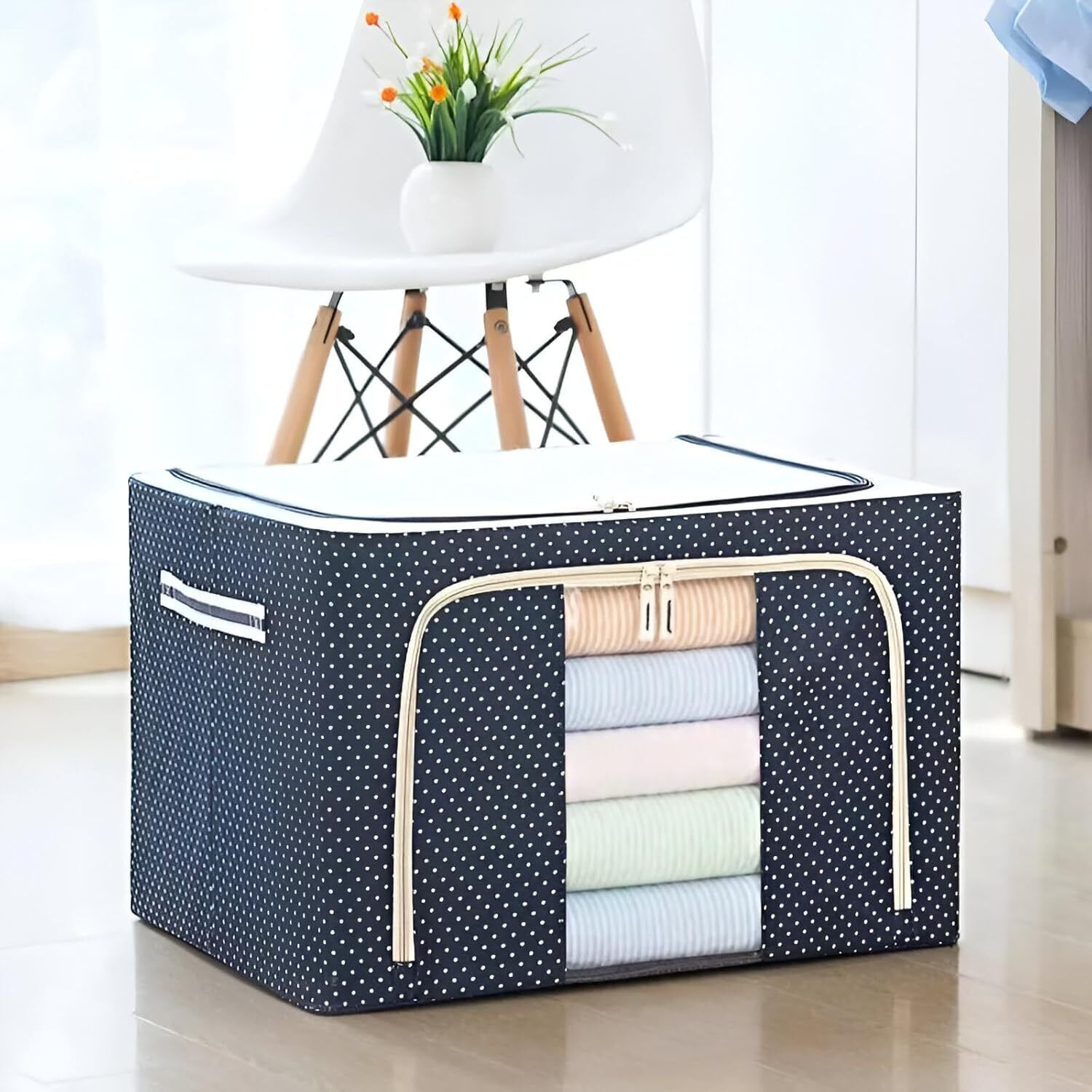prakhar Cloth Oraganizer Box | BL1B2 | 66 Liter | Bedding bag Polyester Laundry Bag-picture-12