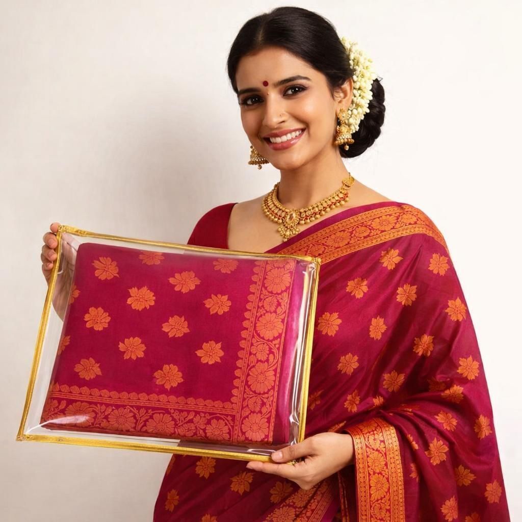 CIVONA Non-woven Saree Bags, Transparent Saree Covers With Zip-C-244 Polyester Laundry Bag-picture-19