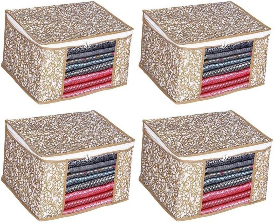 CIVONA Non-woven Saree Bags, Transparent Saree Covers With Zip-C-275 Polyester Laundry Bag-image-32