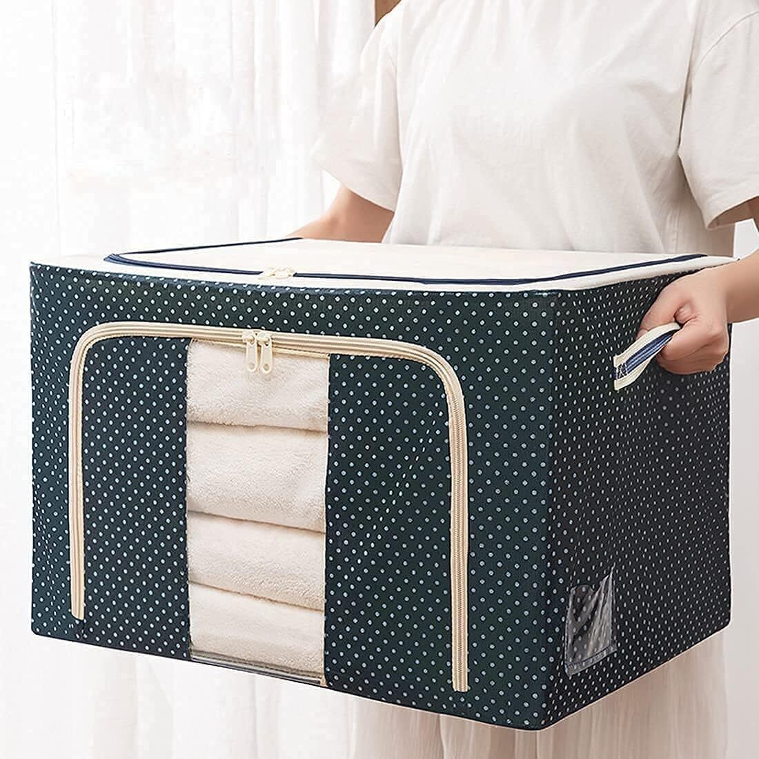 prakhar Cloth Oraganizer Box | BL1A2 | 66 Liter | Carry Handles Polyester Laundry Bag-picture-37
