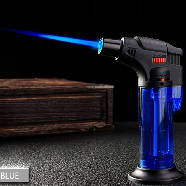 variouseye Jet Flame Lighter Blow Torch Refillable Culinary Kitchen Gas Lighter Plastic Blue Jet Flame Lighter Blow Torch Refillable Culinary Kitchen Gas Lighter Pocket Lighter-picture-26