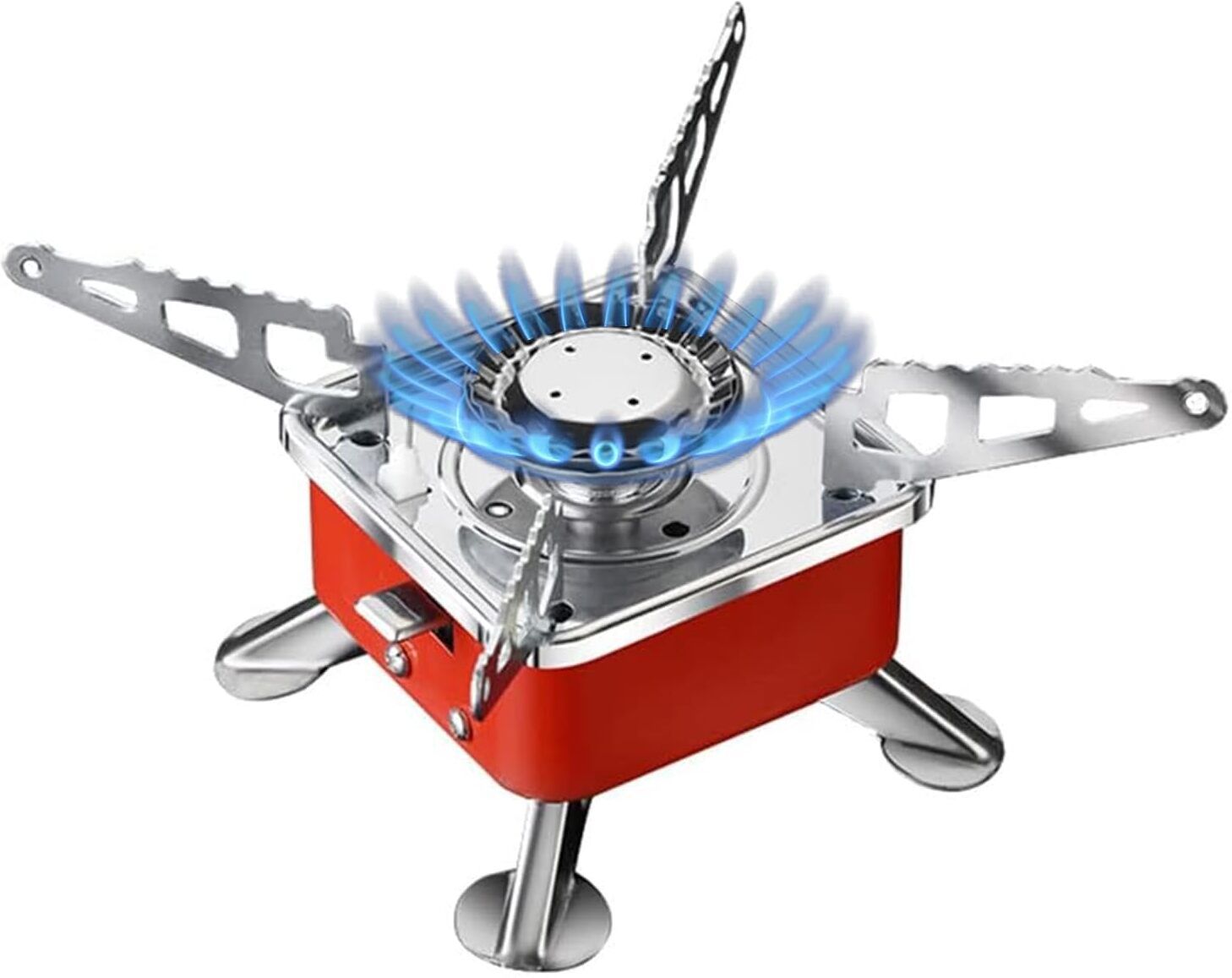 techel Small Foldable Gas Stove for Hiking, Travel, Outdoor Cooking, and Campin Stainless Steel Manual Gas Stove-picture-2