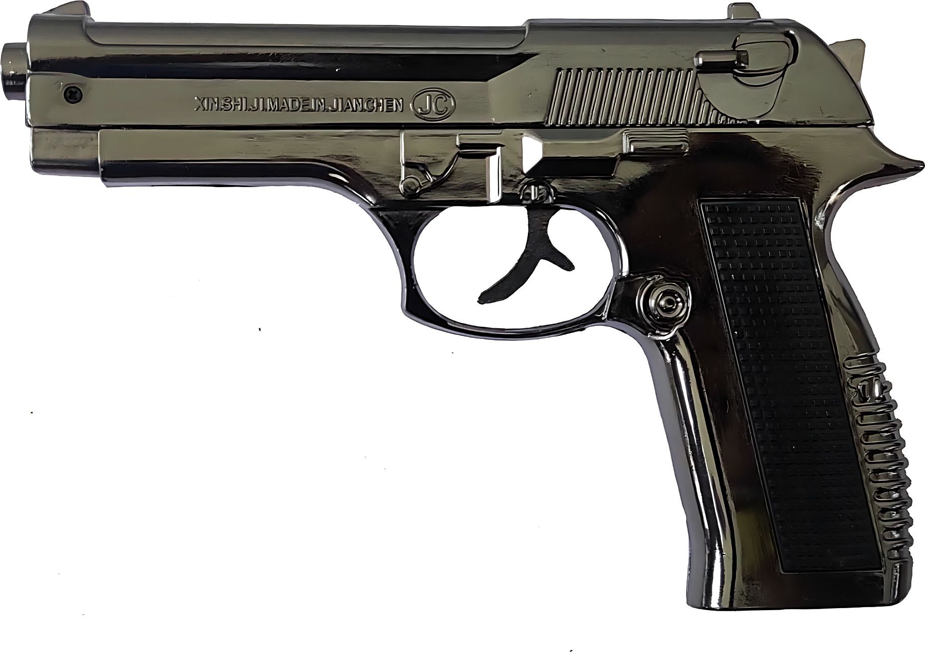 ® 608 Heavy Metal Pistol Shape Barrel Pull Back System & Leather Holster Gun lighter| Jet Flame | Stainless Steel Body Pocket Lighter