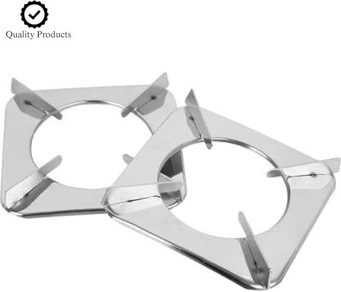 Square Pan Support/LPG Stand/Stove Stand - Parts, Silver (Pack of 2) Stainless Steel Manual Gas Stove-image-22