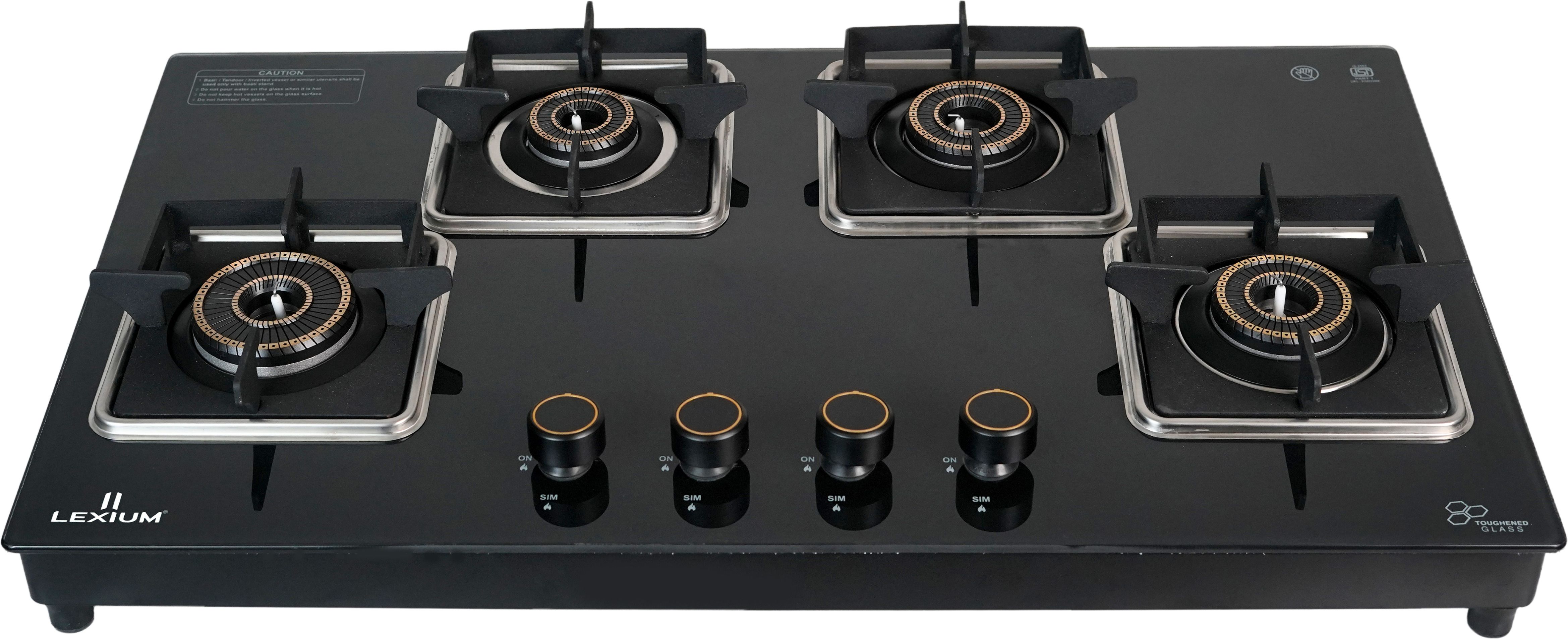 Futura 4B AI | Brass Burners & Flame Guard, Premium, Black, 6 MM Toughened Glass Automatic Hob-image-16