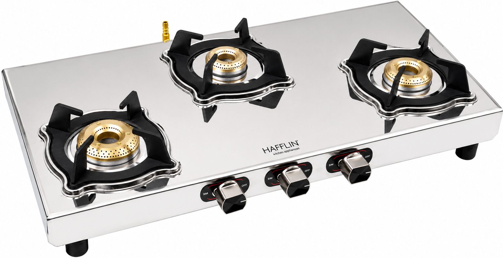 3B SS FORCE CRAWN BRASS FLOWER BLACK COATING Stainless Steel Manual Gas Stove-image-43