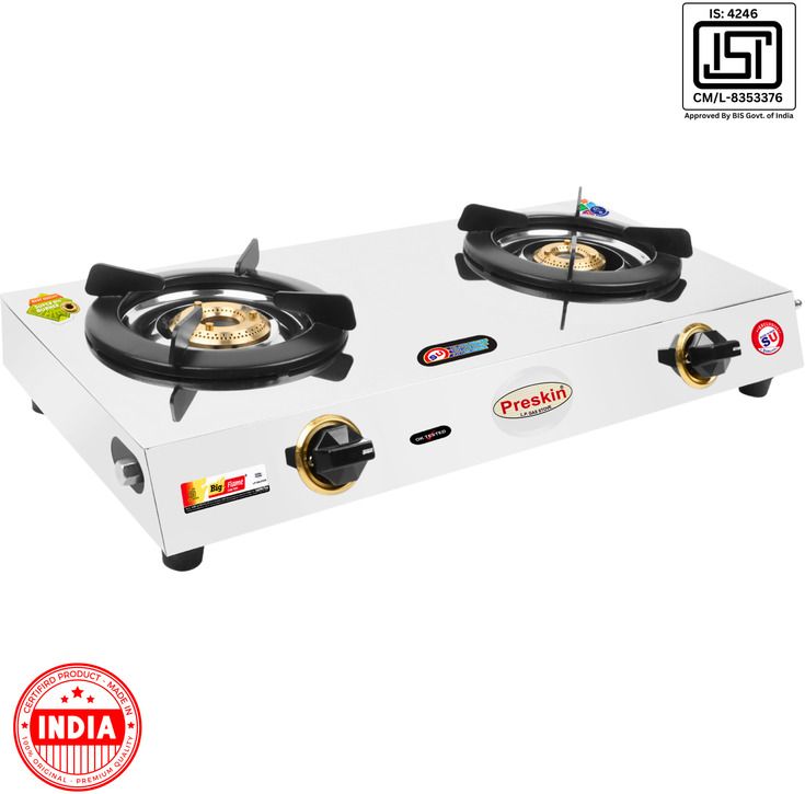 VHA-2032 Stainless Steel 2 Burner Gas Stove With Brass Burner Stainless Steel Manual Gas Stove-image-13