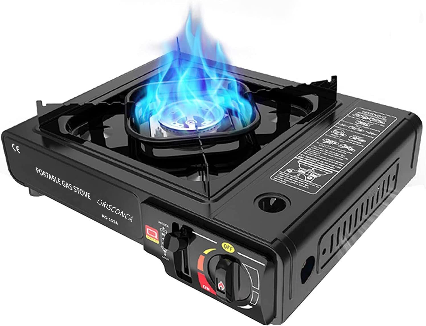 haiyun Portable Camping Stove - High Heat Butane Gas Burner with Auto-Ignition & Case Iron Manual Gas Stove-picture-2