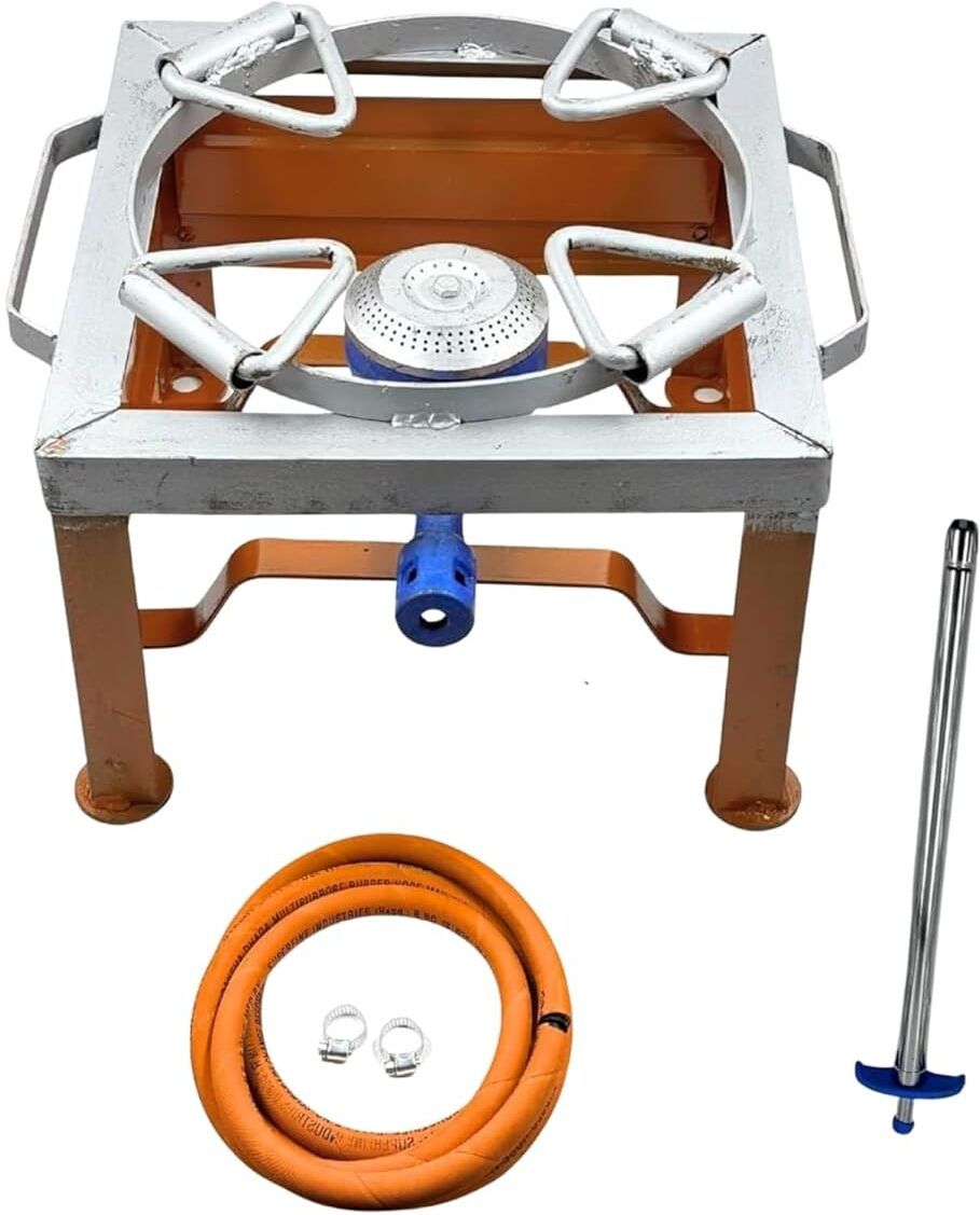 Square Chulha Round Ring Canteen Bhatti Commercial Medium-12Lx12Wx9H Iron Manual Gas Stove-image-12