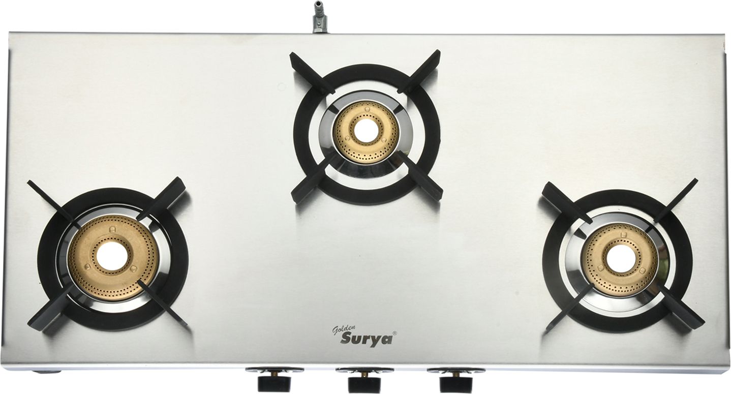 Premium Stainless Steel Body, 3 Burner Gas Stove, Manual Ignition Stainless Steel Manual Gas Stove-image-49