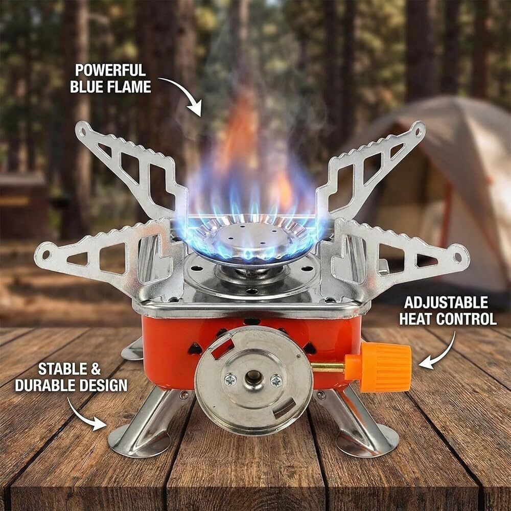 Portable Mini Gas Stove/Butane Gas Burner for Camping AZX39 Stainless Steel Manual Gas Stove-image-40