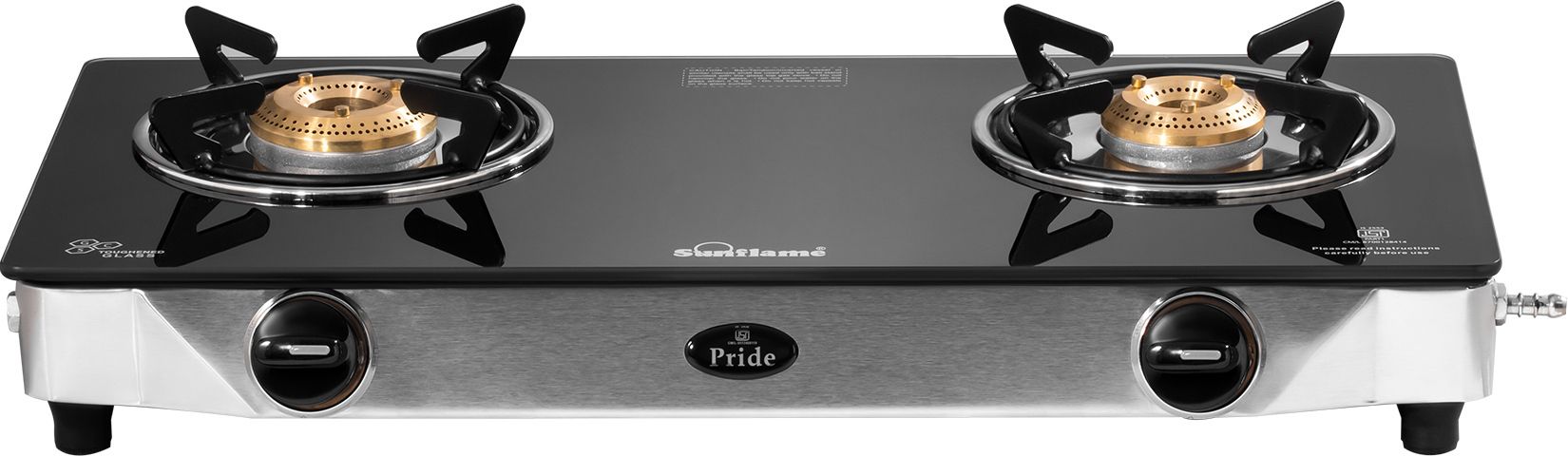 GT PRIDE 2B SS Glass Manual Gas Stove-image-34