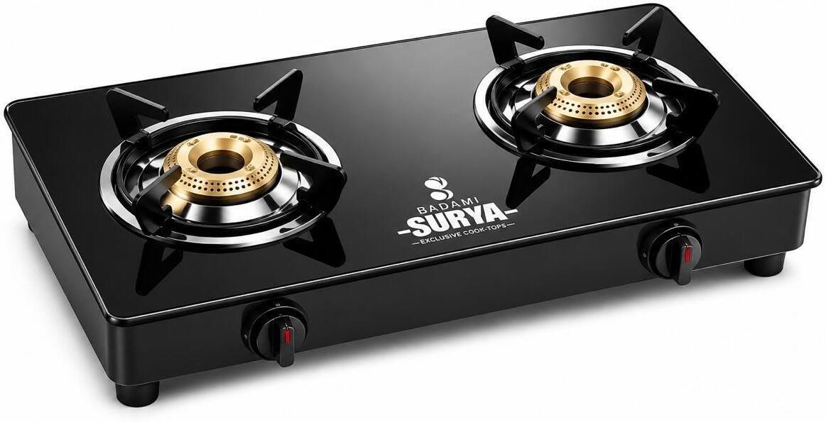 2 burner ms black mini Glass Manual Gas Stove-image-42