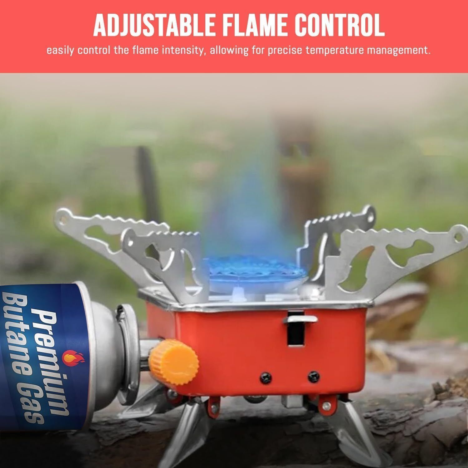 techel Portable Mini Gas Stove/Butane Gas Burner for Camping AZX51 Stainless Steel Manual Gas Stove-picture-6