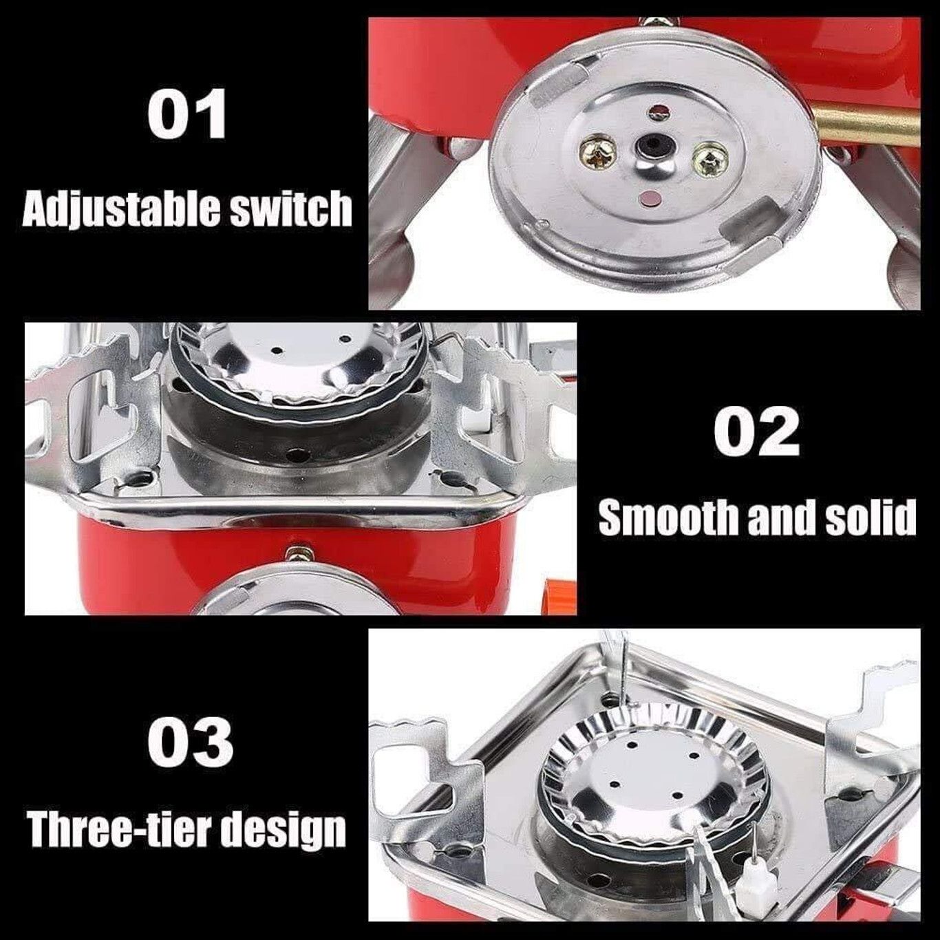techel Small Foldable Gas Stove for Hiking, Travel, Outdoor Cooking, and Campin Stainless Steel Manual Gas Stove-picture-19