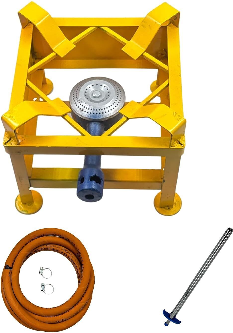 Square Chulha Round Ring Canteen Bhatti Commercial Small-10Lx10Wx8H Iron Manual Gas Stove-image-19