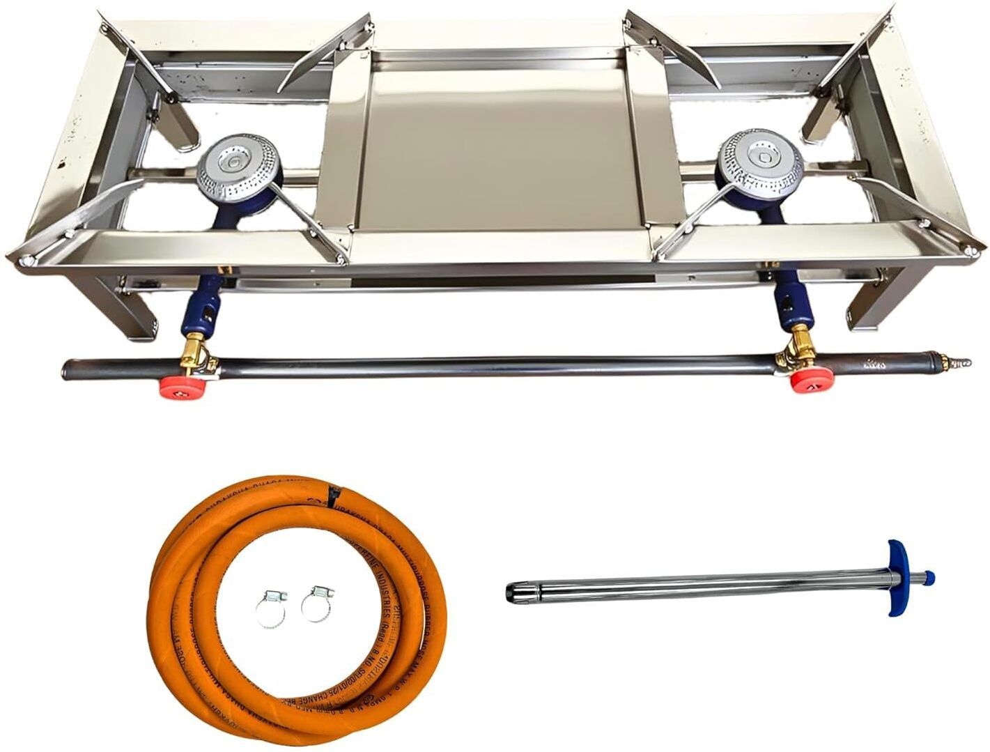 Square Chulha Canteen Bhatti Commercial Medium-36Lx12Wx9H Stainless Steel Manual Gas Stove-image-17