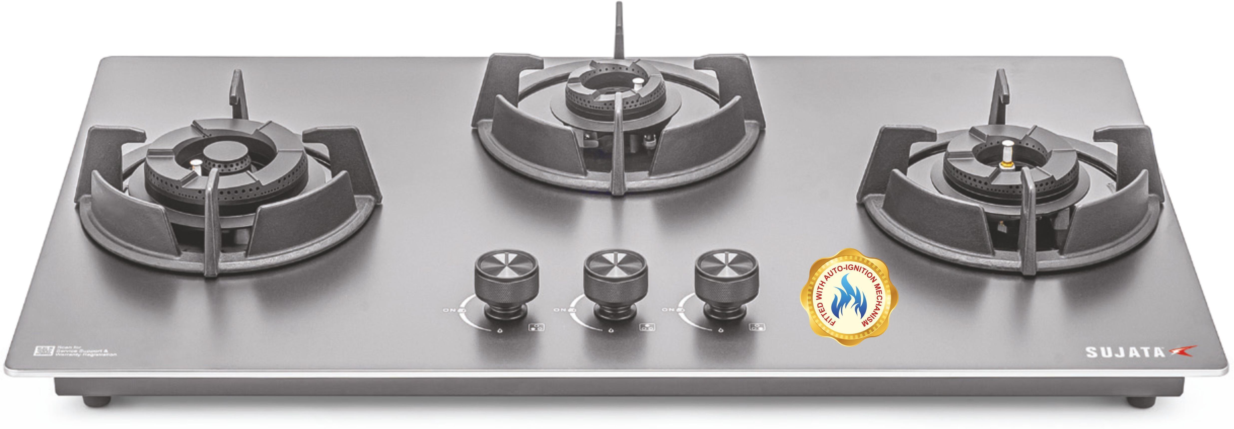 sujata Osmium 3B Auto Ignition Gas Stove Fast Cooking Hob Design Iron, Stainless Steel Automatic Hob-picture-19